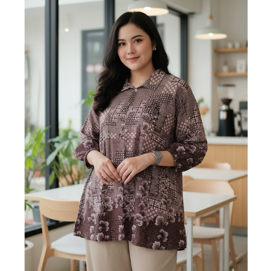 BEST SALE BLOUSE JUMBO LD118/ TUNIC WANITA JUMBO/ ATASAN WANITA JUMBO/ TUNIK MOTIF BUNGA/ ATASAN