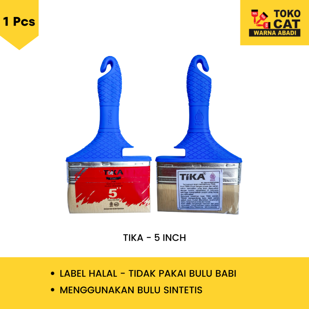 KUAS TIKA 5 INCH ( KUAS CAT TEMBOK, CAT MINYAK, DLL )
