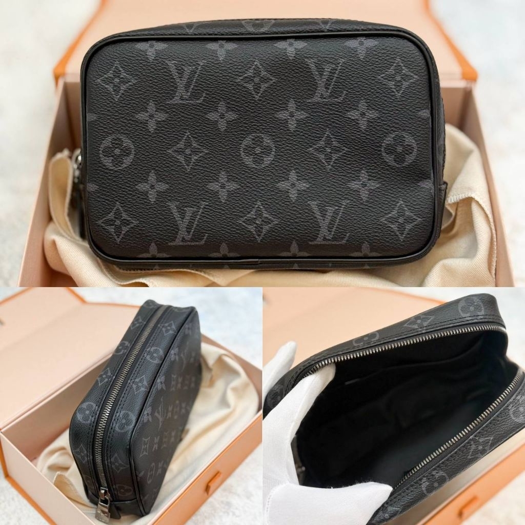 LV Toiletry Pouch PM in Monogram Eclipse