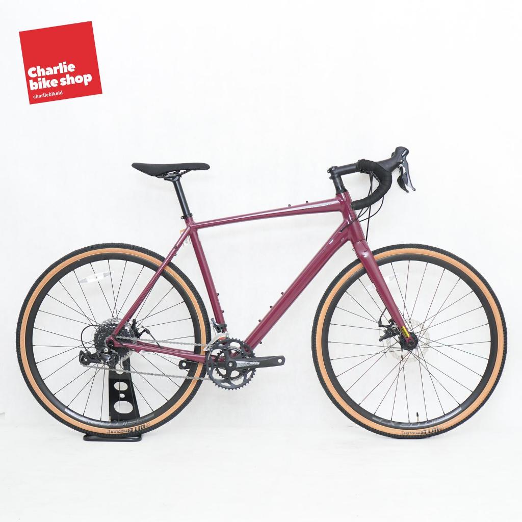 CANNONDALE - Sepeda Fullbike TOPSTONE Alloy 3 Sora 9 Speed Gravel Bikes - Size L - Black Cherry