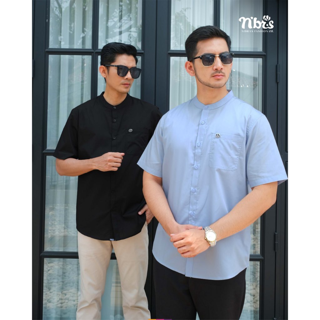 Kemeja Pria Terbaru NIBRAS BROTHERHOOD 002 Baju Atasan Pria Kasual Formal Kemeja Lengan Pendek Termu