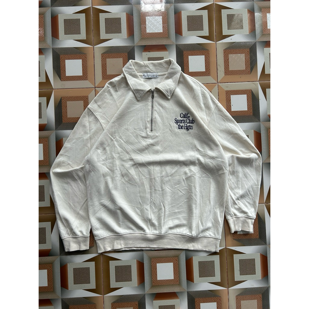 CREWNECK HALFZIP hangten cream second