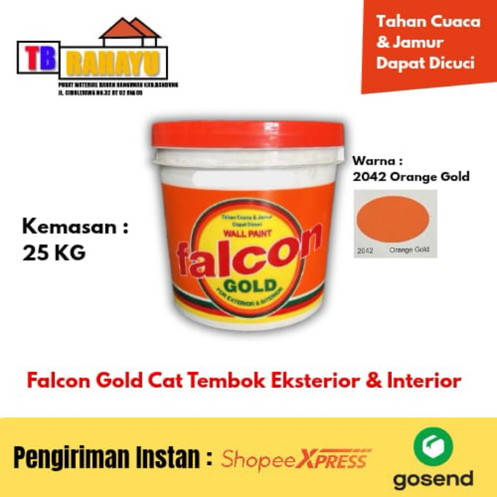 Falcon Gold Cat Tembok Eksterior & Interior 2042 Orange Gold - 25 KG