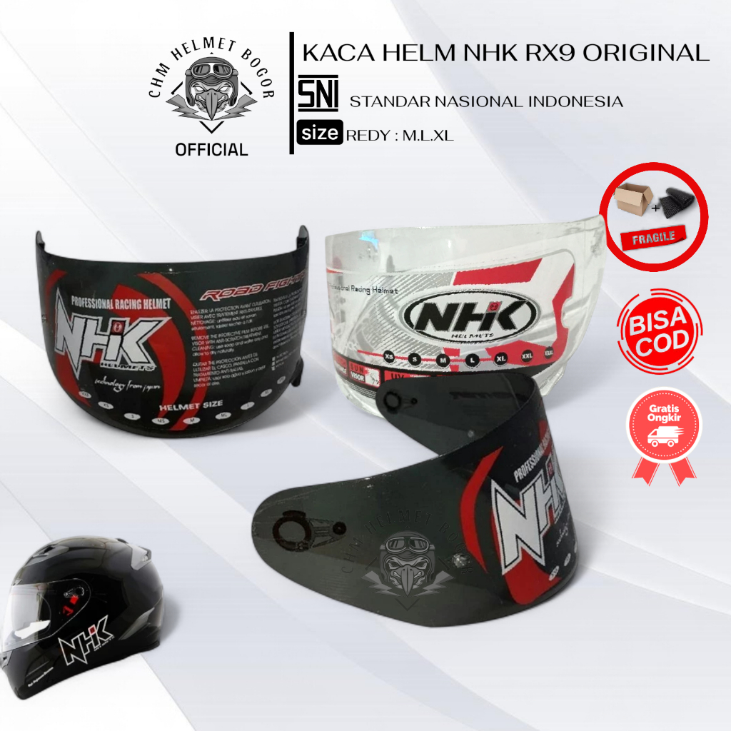 VISOR\KACA HELM NHK RX9 FULL FACE ORIGINAL CLEAR SMOKE