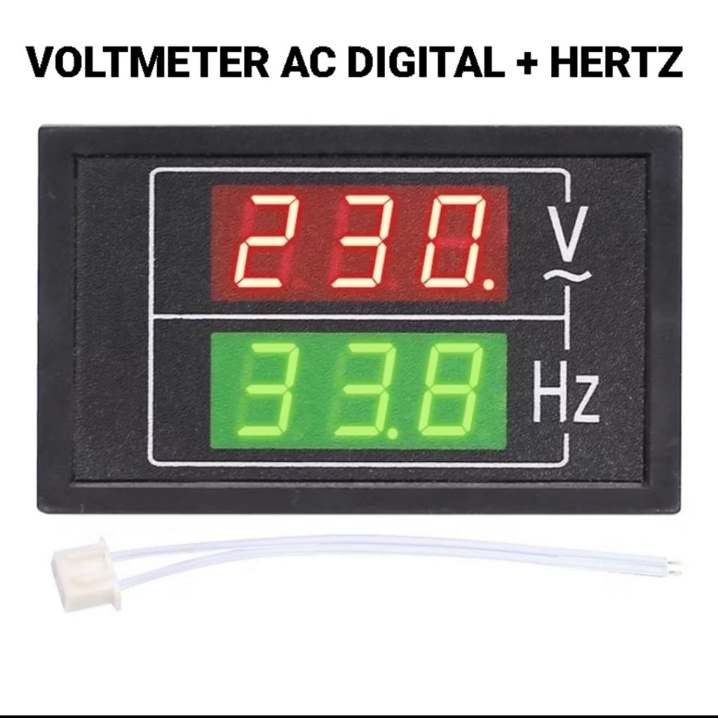 Voltmeter AC + HERTZ Digital Display LISTRIK Volt Meter