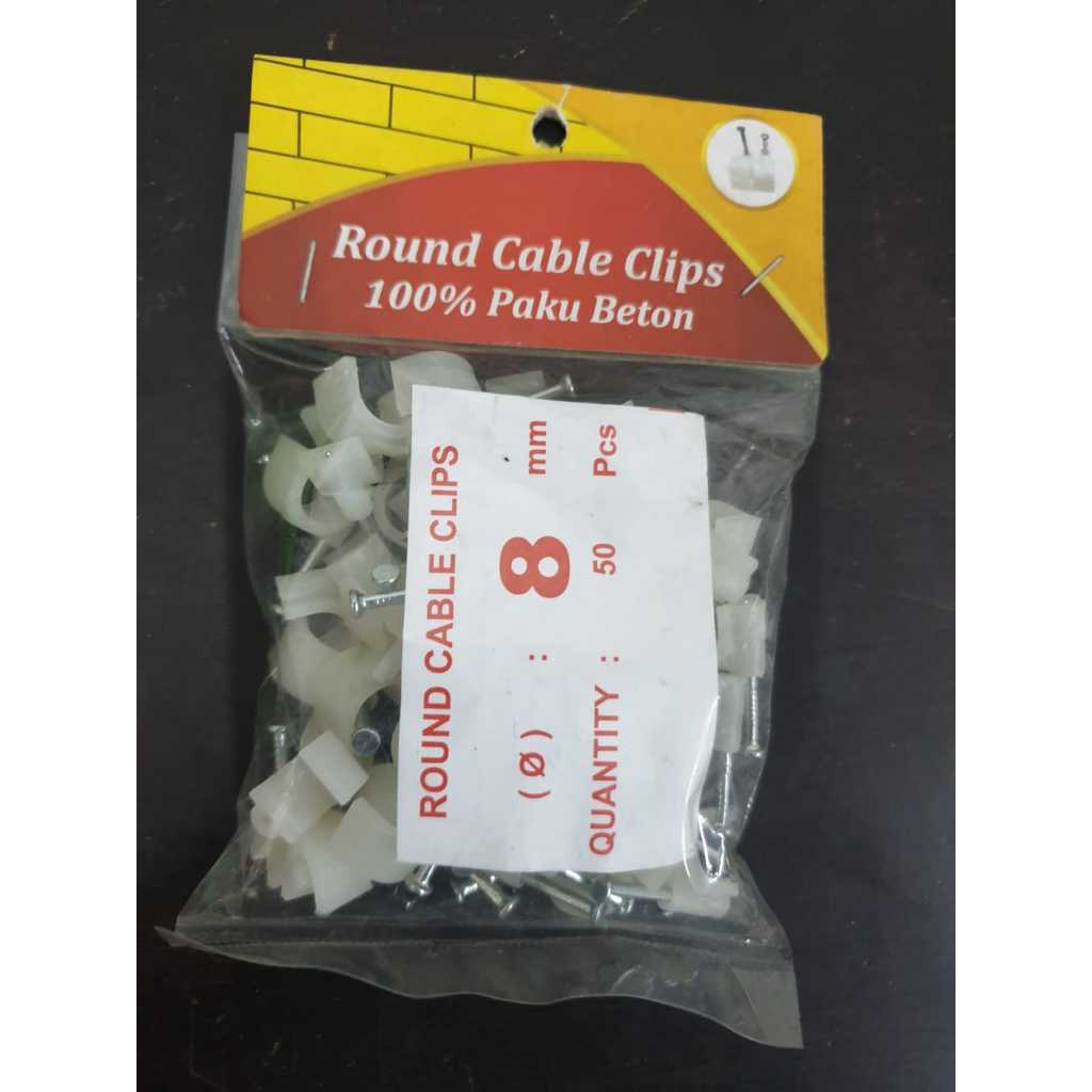Klem Kabel Paku 8mm 10mm Putih – Klip Kabel Listrik Rapi & Kuat /  Klem pengikat kabel / Klem Kabel 