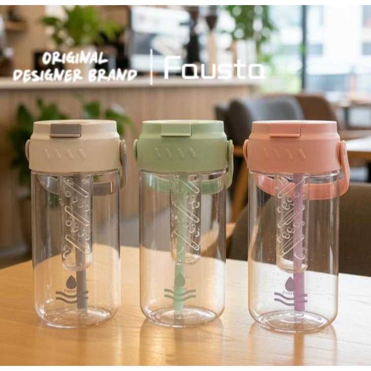 Fausta Botol Minum Infused Sedotan Botol Minum / Gelas Jus / Gelas Air / Gelas Ukur