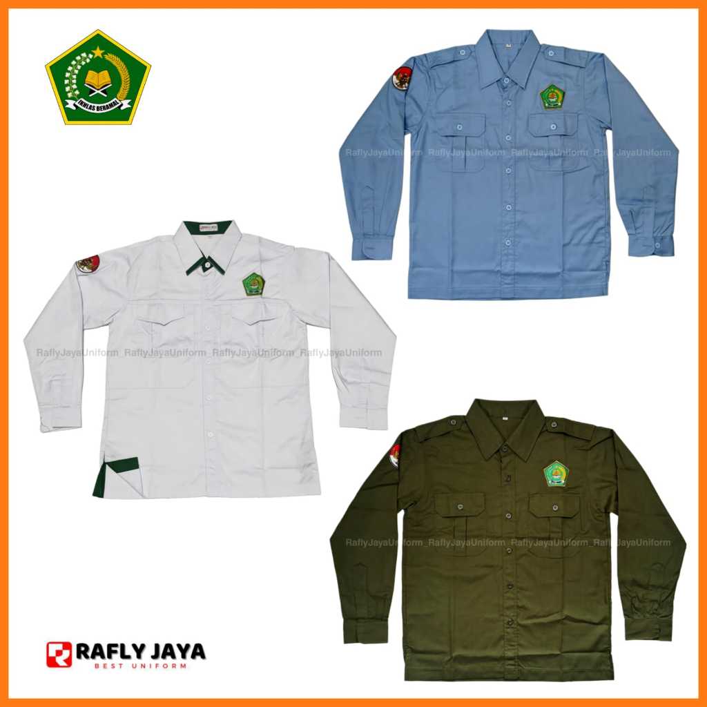 Baju Seragam KEMENAG Terbaru Pria Wanita - Baju Seragam PDH KEMENAG Biru Hijau - Rafly Jaya