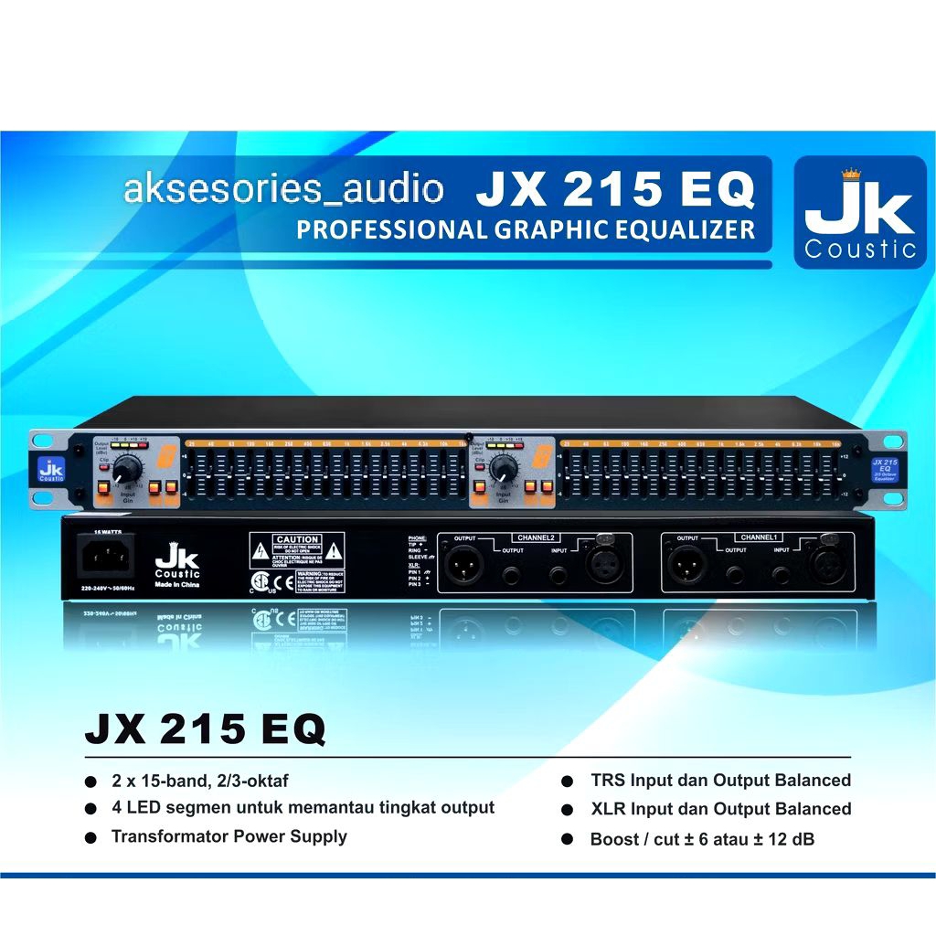 equalizer Jk koustic JX215 EQ equalizer 215 stereo