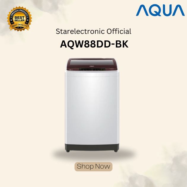 AQUA MESIN CUCI TOP LOADING 1 TABUNG 8KG AQW-88DD-BK/AQW88DDBK/AQW 88DD BK/AQW88DD-BK/AQW88DD BK