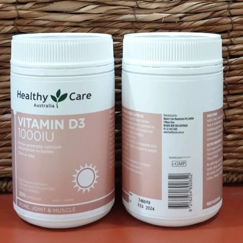 Healthy Health Care Vitamin D3 1000 IU Vit D 3 1000IU 250 capsules kapsul