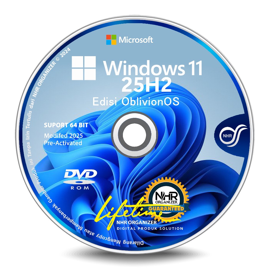 DVD Installer Windows® 11 25H2 Edisi OblivionOS | 64