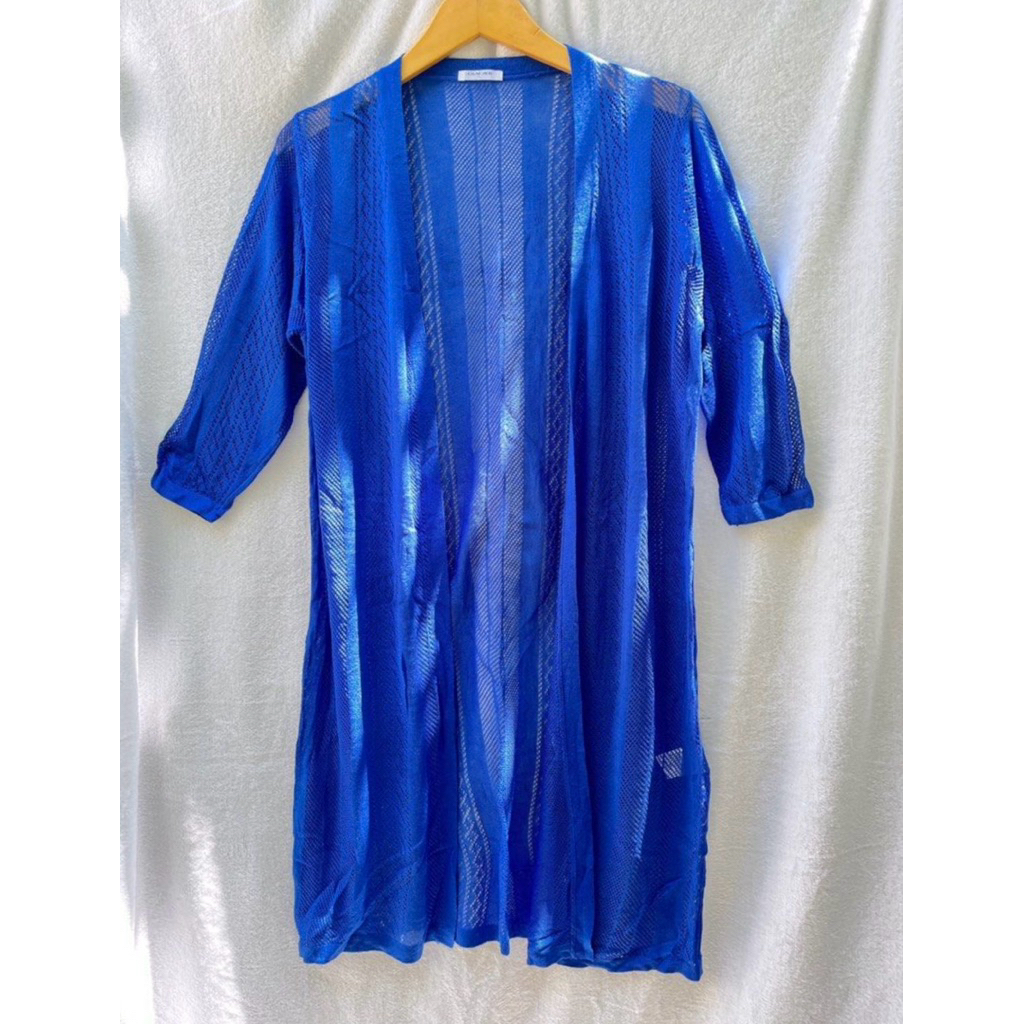 Cardigan Vintage Blue Glacier basic cardigan summer Outer pantai