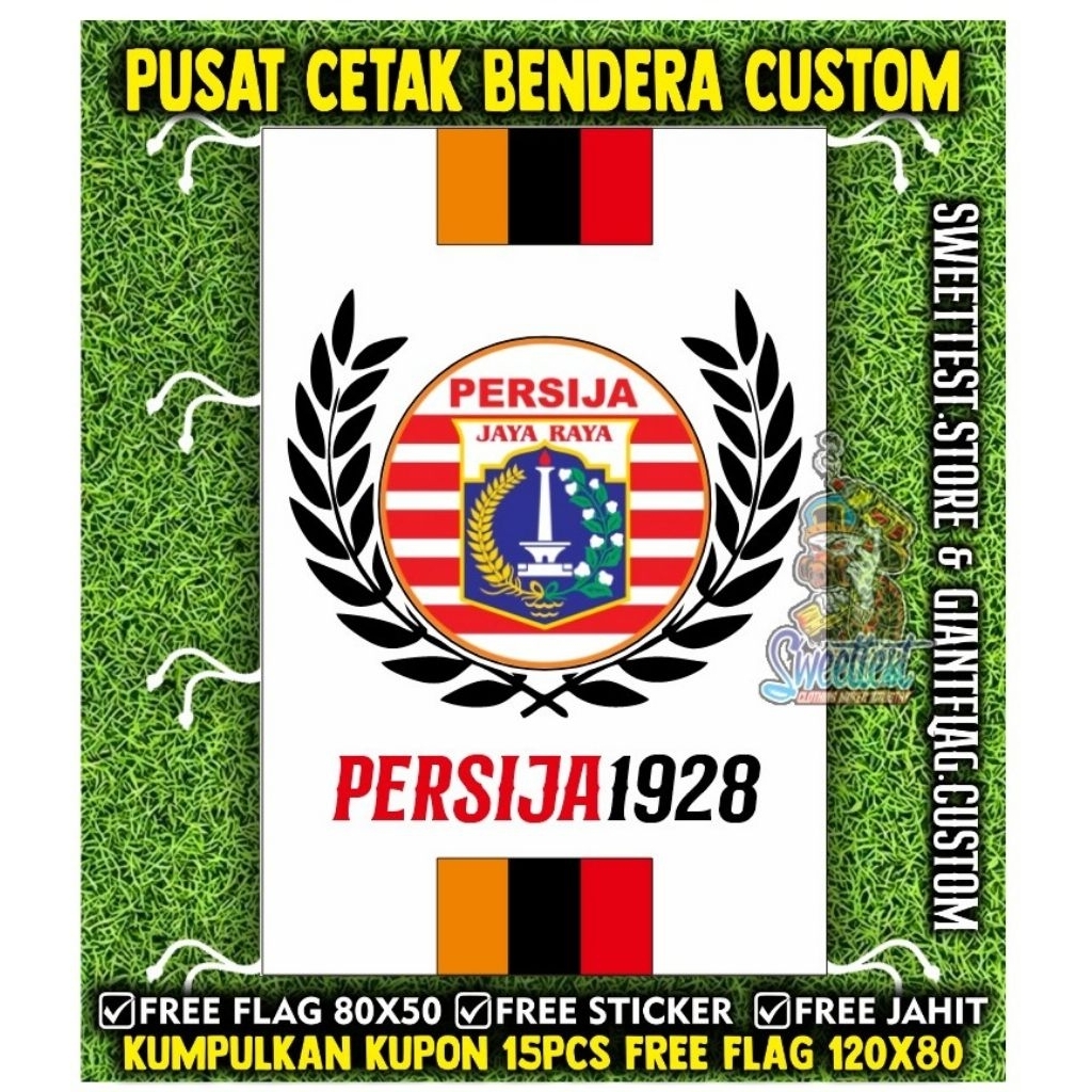 Produk Favorit + Free Bonus Flag Persija + Bonus Sticker Bendera Persija + Giant Flag Printing Persi