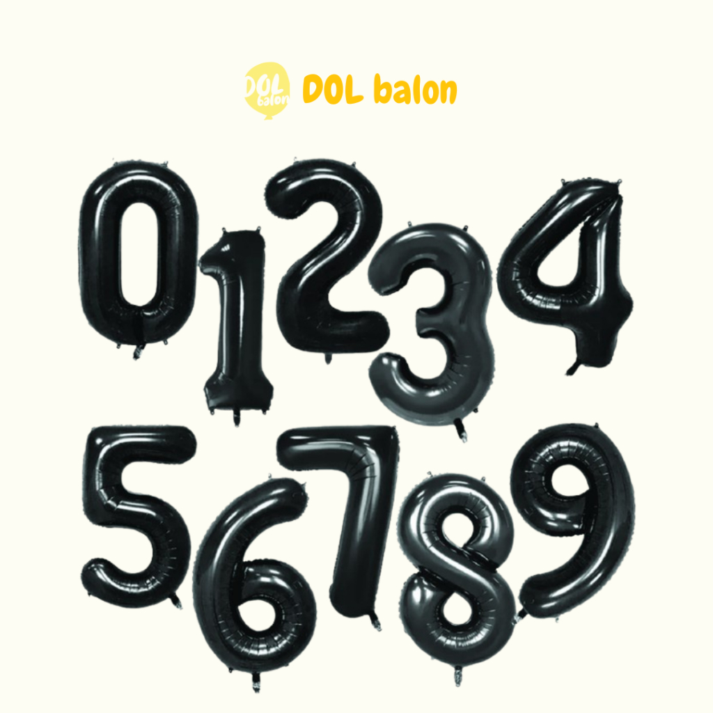 BALON ANGKA 100cm HITAM