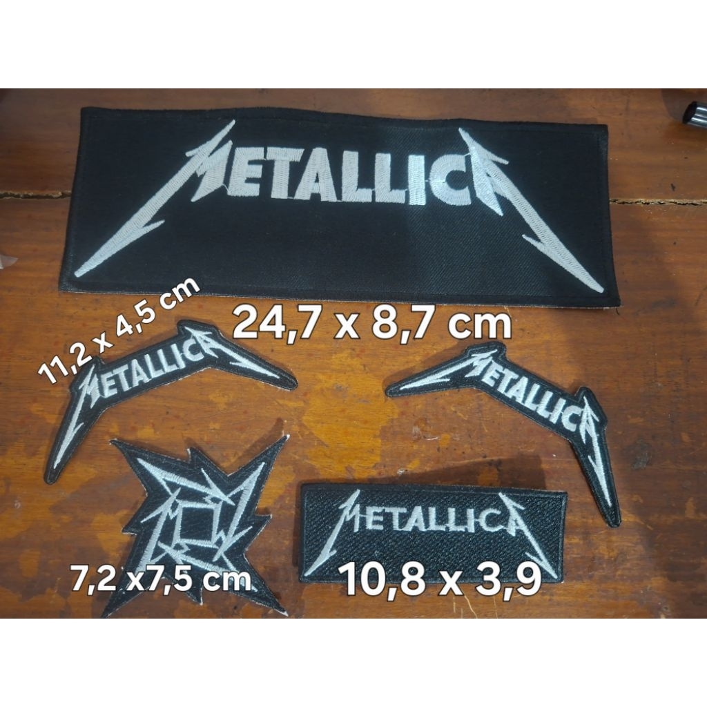 backpatch bordir metallica kotak aksesoris tempelan baju