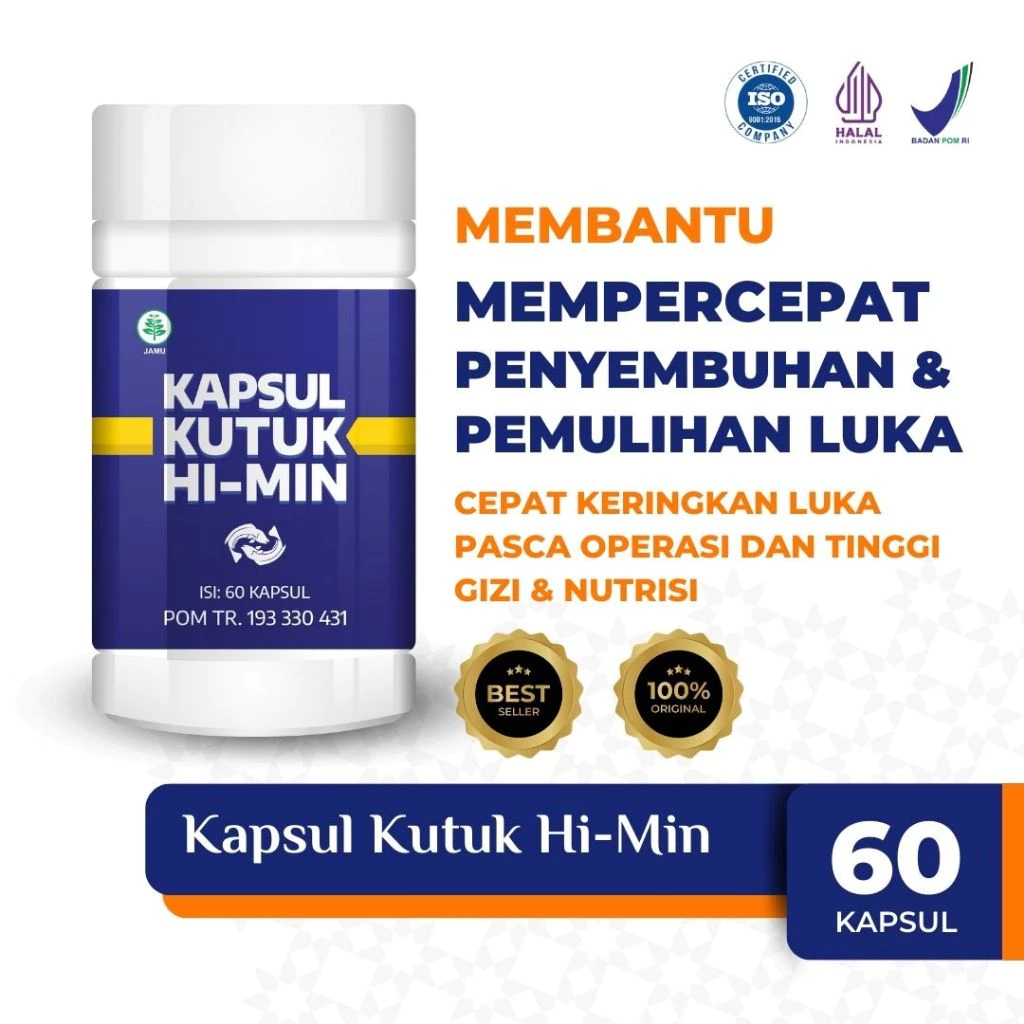 Kapsul Kutuk Hi-Min isi 60 Kapsul Ekstrak Ikan Gabus Menyembuhkan Luka - Naturafit