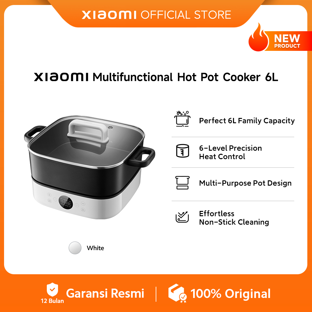 Xiaomi Multifunctional Hot Pot Cooker 6L | Perfect 6L Family Capacity |  6-Level Precision Heat Cont