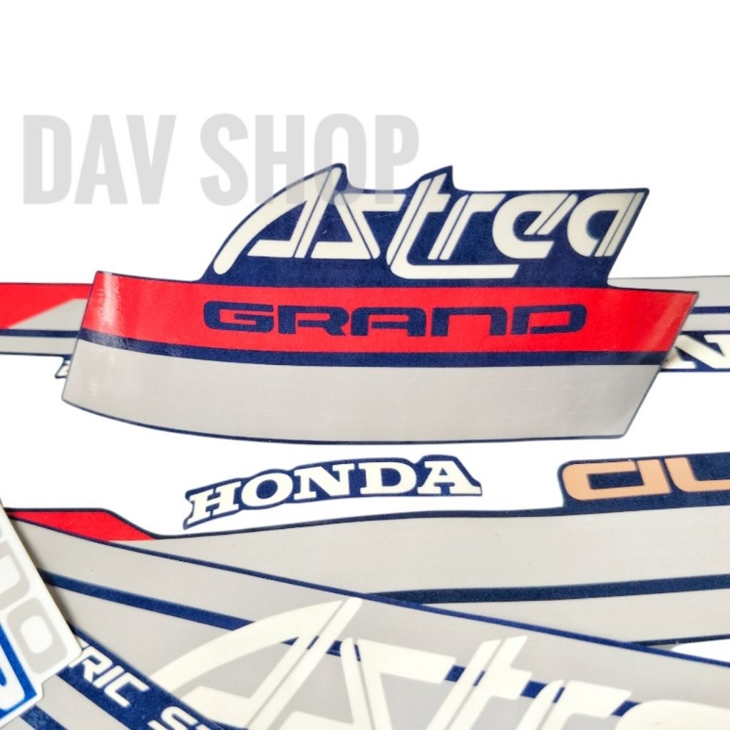 Striping Body Set Astrea Grand Bulus 91/92 1991/1992 Biru Tua Copy Original Detail Full Laminasi Per