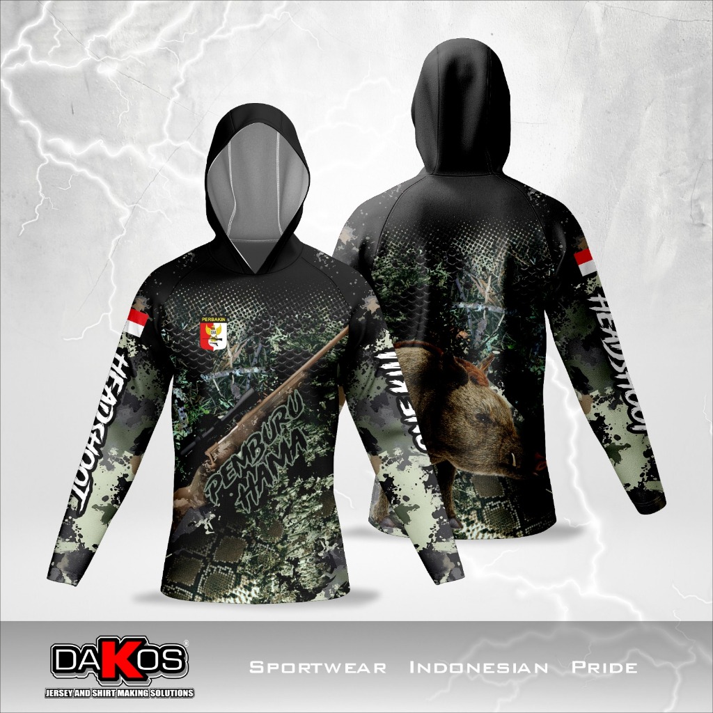 Jersey Berburu Hutan Bahan Drifit Premium Adem Pemburu Hama Tangan Panjang Hodie Fullprint