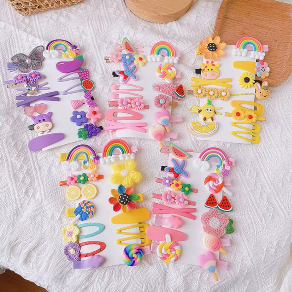 Jepit Rambut Isi 14 Pcs Paket Jepit Rambut Kartun