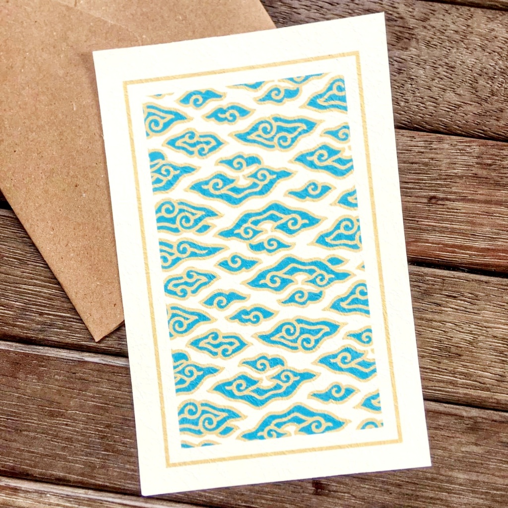 Kartu Ucapan Kosong Batik Blank Greeting Card & Amplop Polos Mega