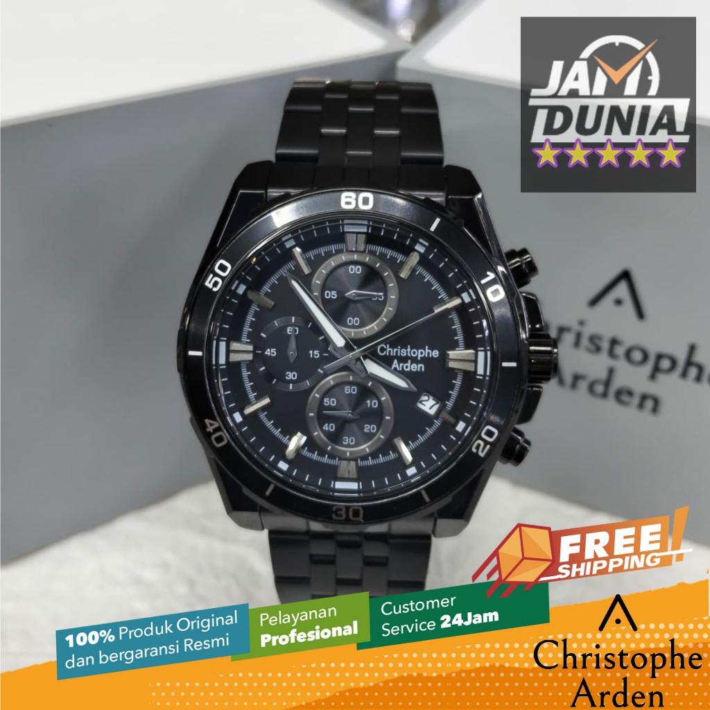 JAM PRIA CHRISTOPHE ARDEN ORIGINAL STRAP STAINLESS STEEL CAF3003 CAF 3003 JAM ANALOG CHRISTOPHE ARDE