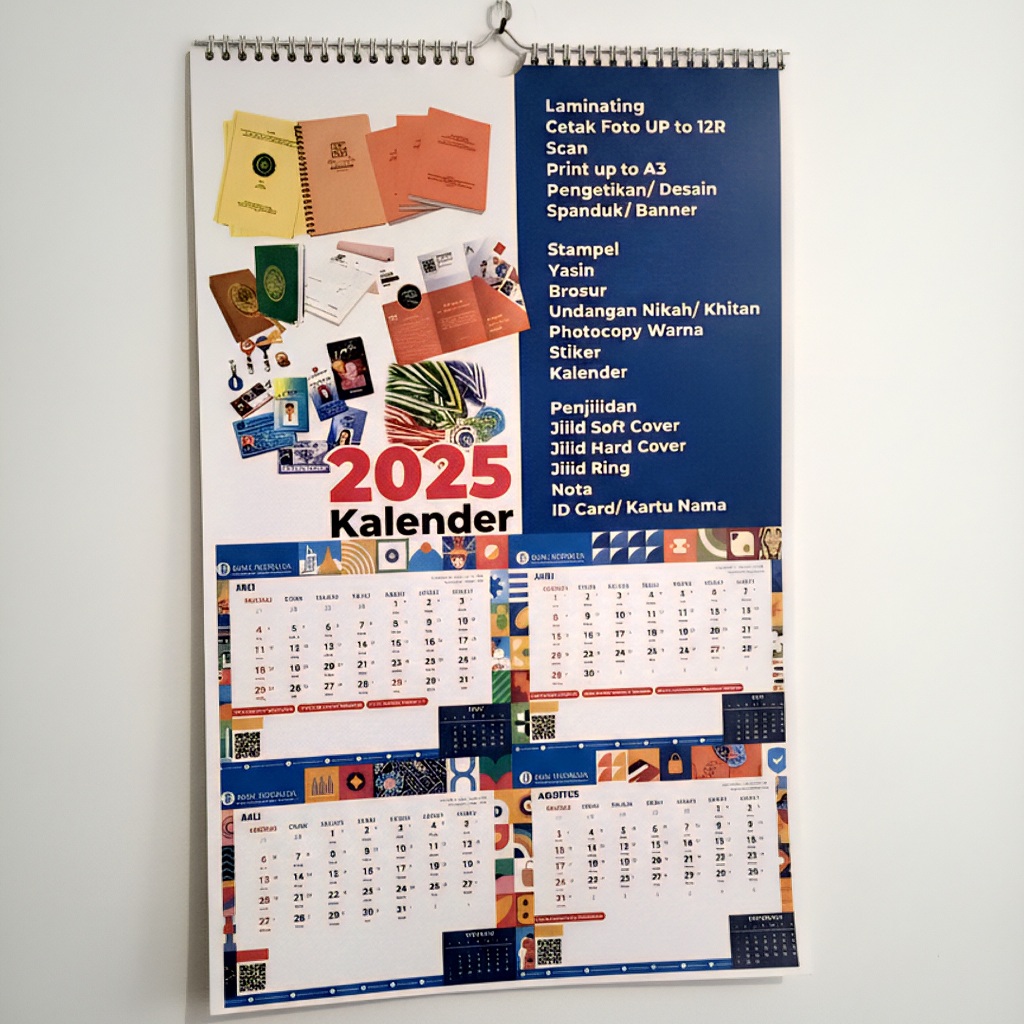 CETAK KALENDER DINDING CUSTOM 1 LEMBAR