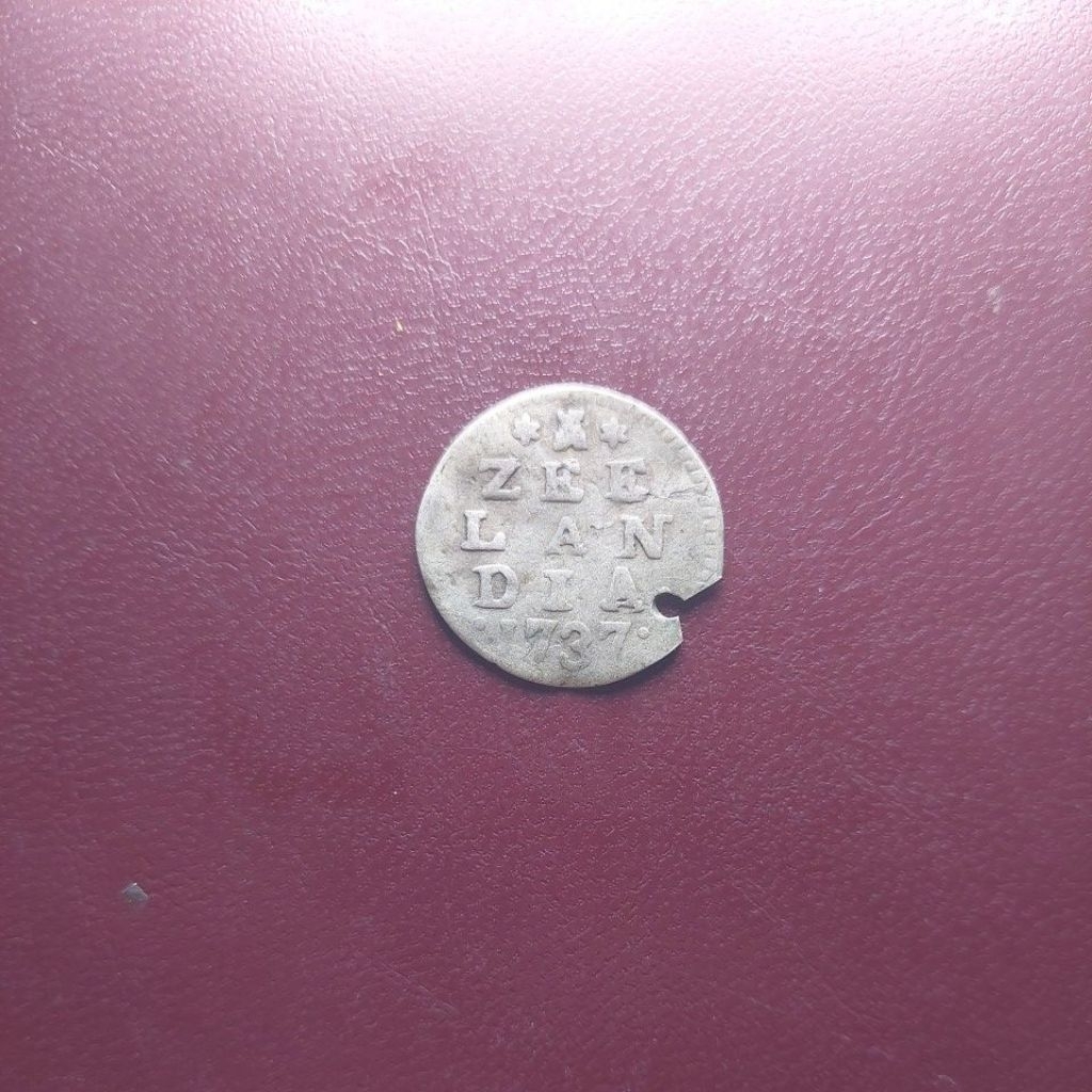 Koin perak Belanda provinsi Zeelandia tahun 1737 asli