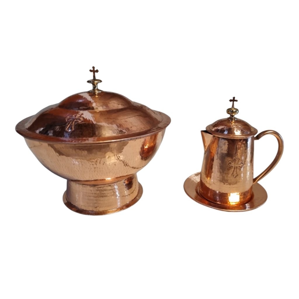 SET BEJANA BAPTIS 18 CM / TEMBAGA/ KASULA ROMO IMAM KATOLIK