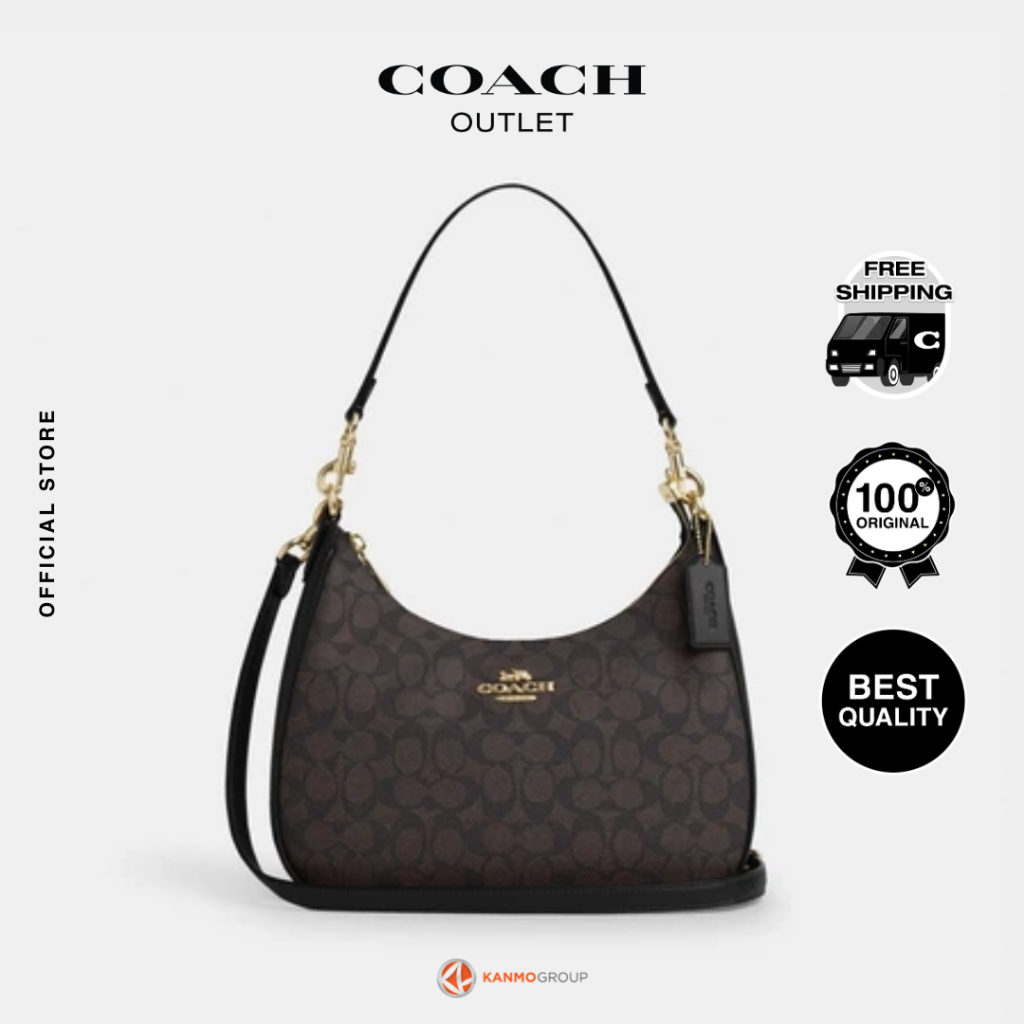 Coach Teri Hobo In Signature Canvas - Tas Bahu Wanita