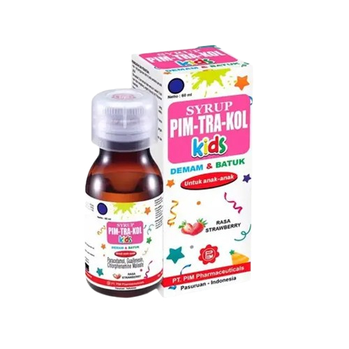 Pimtrakol Kids Demam & Batuk Straw Sirup 60ml (per Botol)