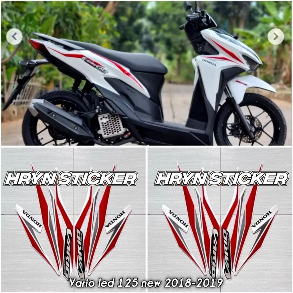 sticker striping vario 125 2018 2019 putih - striping vario led 125 2018 2019 anti gores laminasi