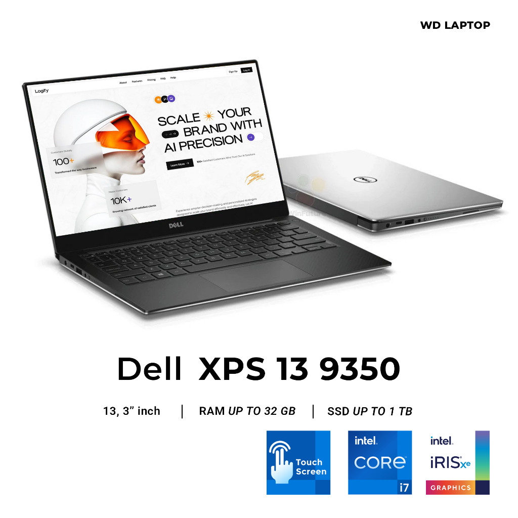 Laptop Dell XPS 13 9350 intel core i5 Gen 6 RAM 16 GB SSD 2 TB NVME FREE TAS & MOUSE WIRELESS