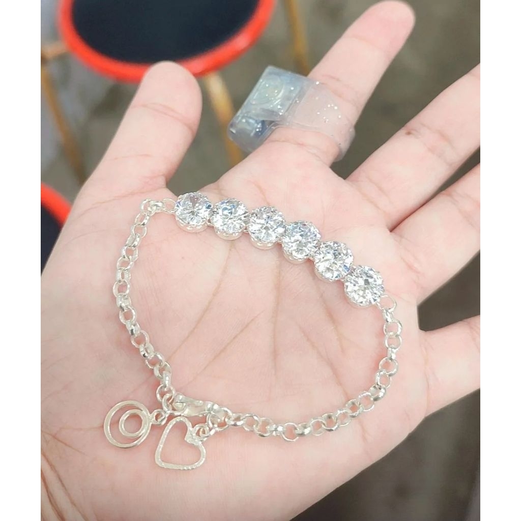 gelang perak mata baris