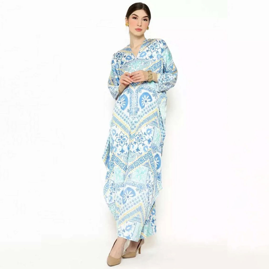 Kanzi Collection Long Sleeve Kaftan Batik Pattern