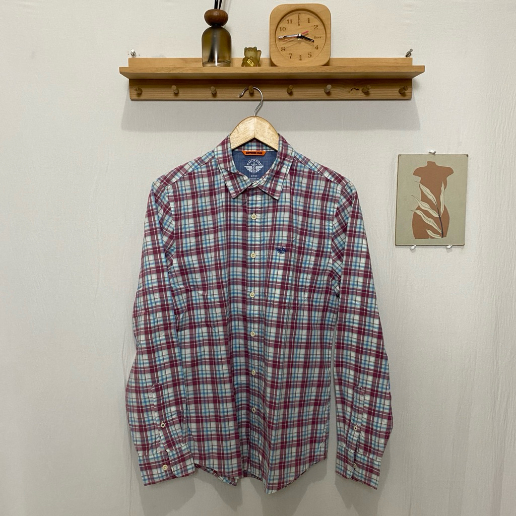 kemeja panajng pria DOCKERS original kondisi bagus size S kotak kotak