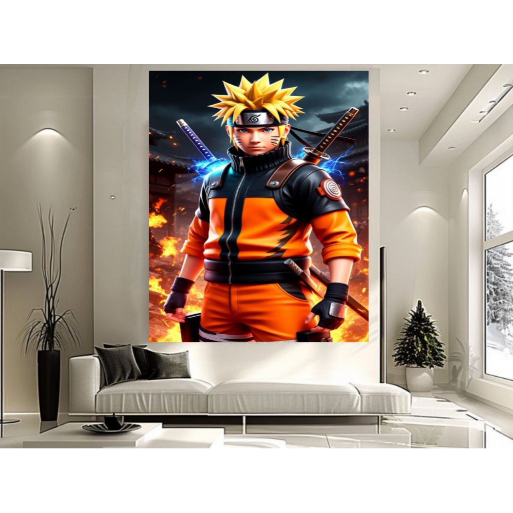 hiasan dinding gambar NARUTO extra jumbo,poster cetak,lukisan cetak,dekorasi rumah,tanpa bingkai