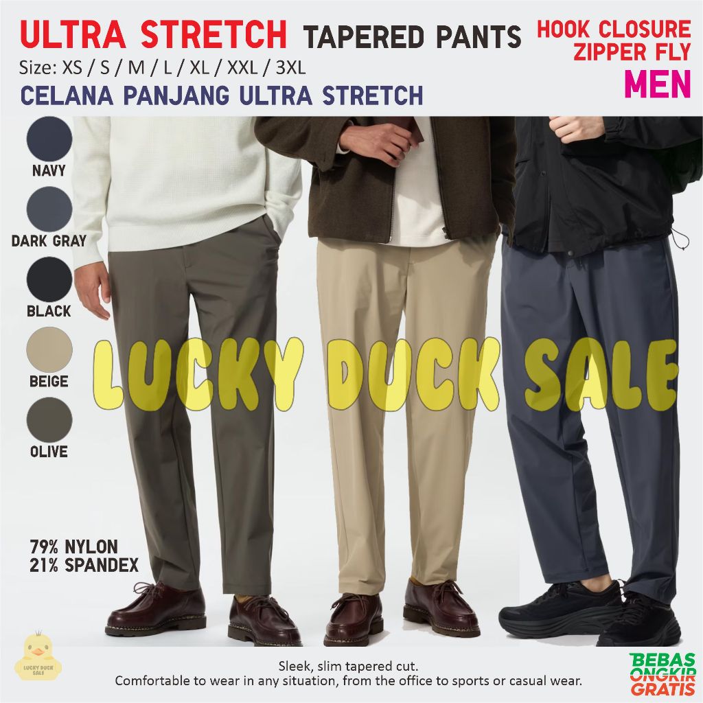 UNIQLO Men Ultra Stretch Pants Celana Panjang Pria Formal Casual