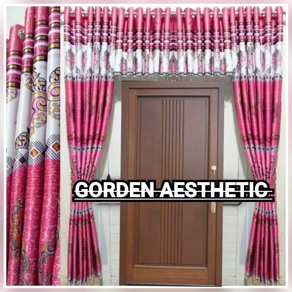 gorden poni atas pintu satu set lengkap dengan gorden jendela minimalis