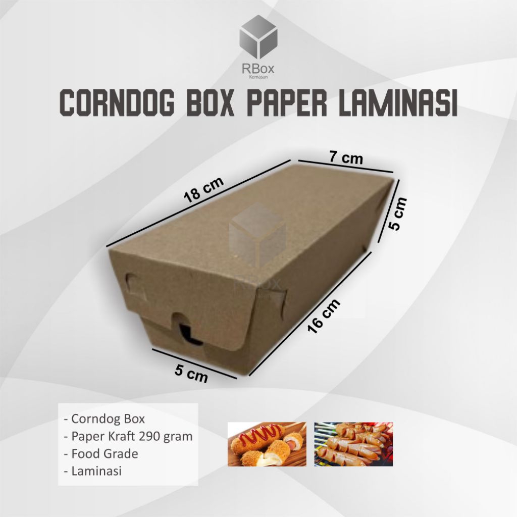 [HARGA 1 PCS] Box Corndog Paper Kraft Laminasi