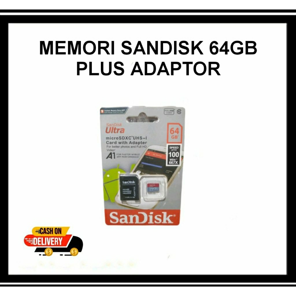 sandisk 64gb memori adaptor sdxc adapter