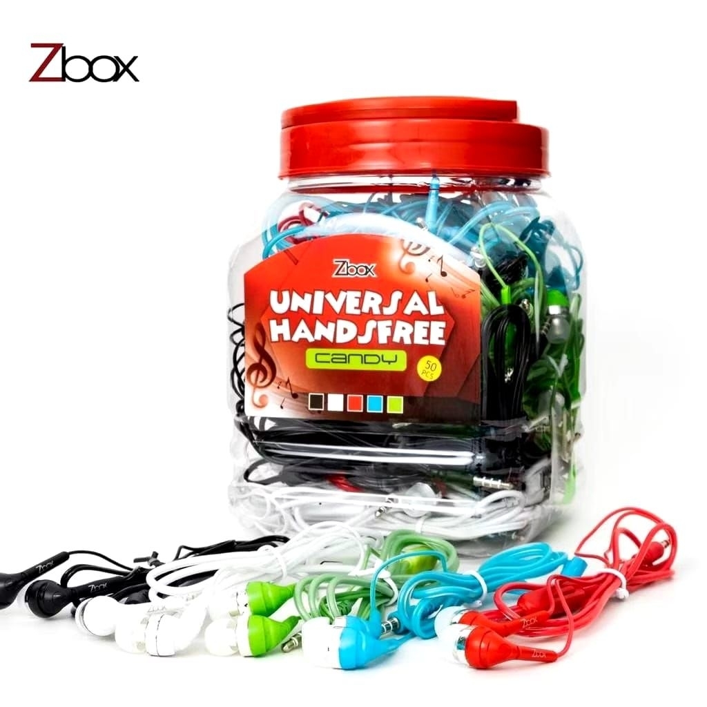 Headset Zbox Toples Isi 50 Candy - Headset Kabel Murah + Mic Original Zbox