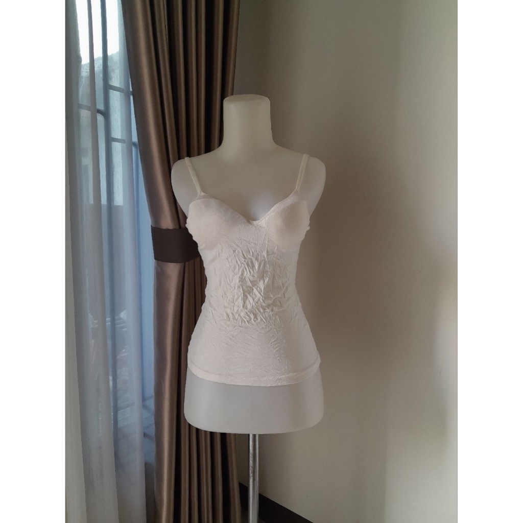 Tanktop Cup Bra Putih, Tanktop Bra