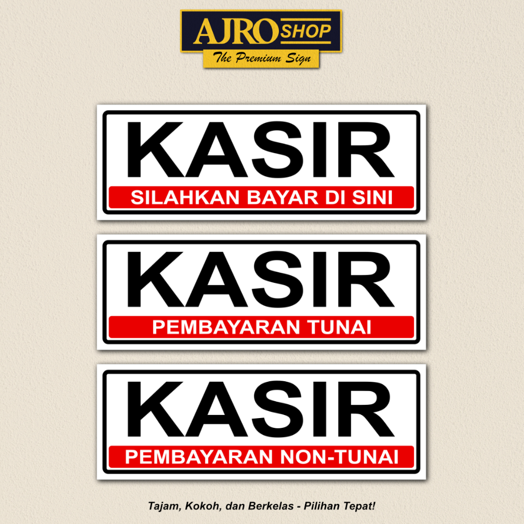 Tanda Kasir - Akrilik / Stiker Vinyl