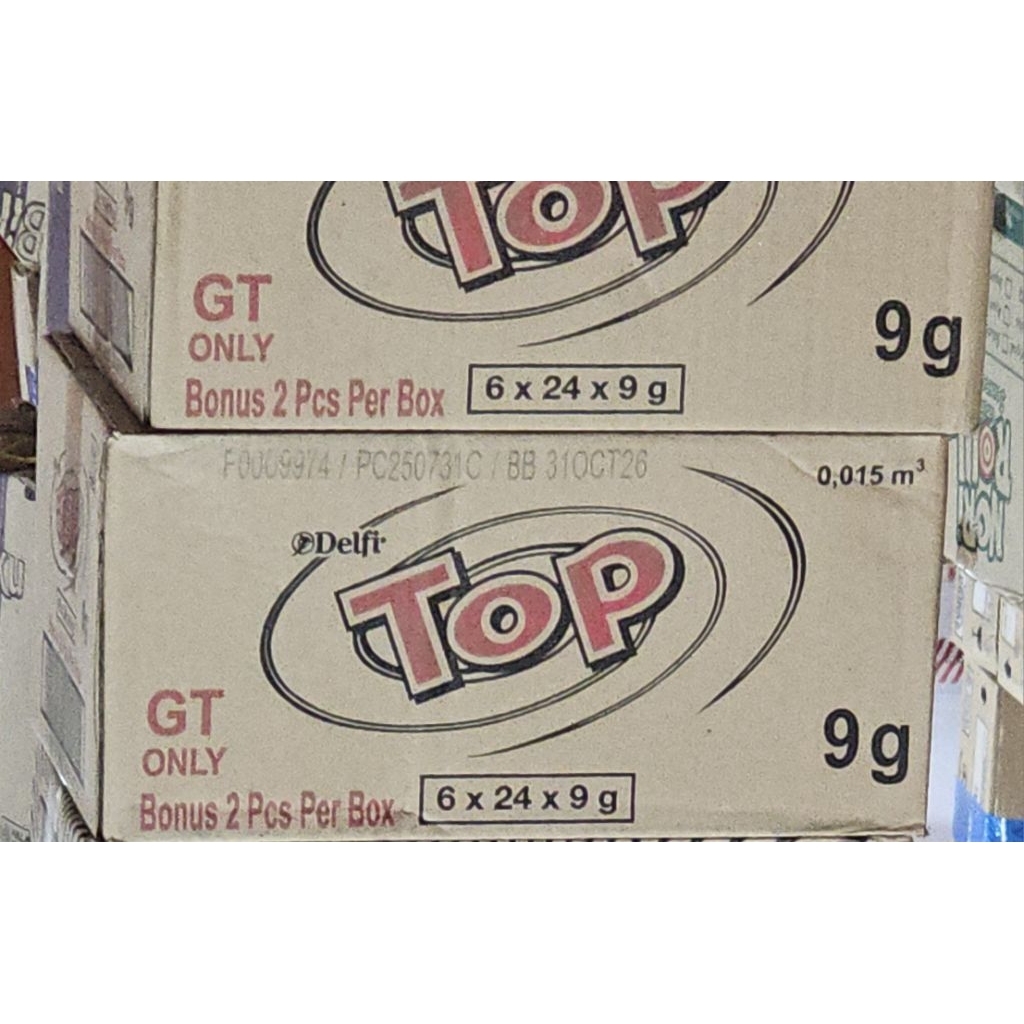 Delfi Top Chocolate 9 gram Isi 24 Pcs [ 1 Dus Isi 6 Box ]