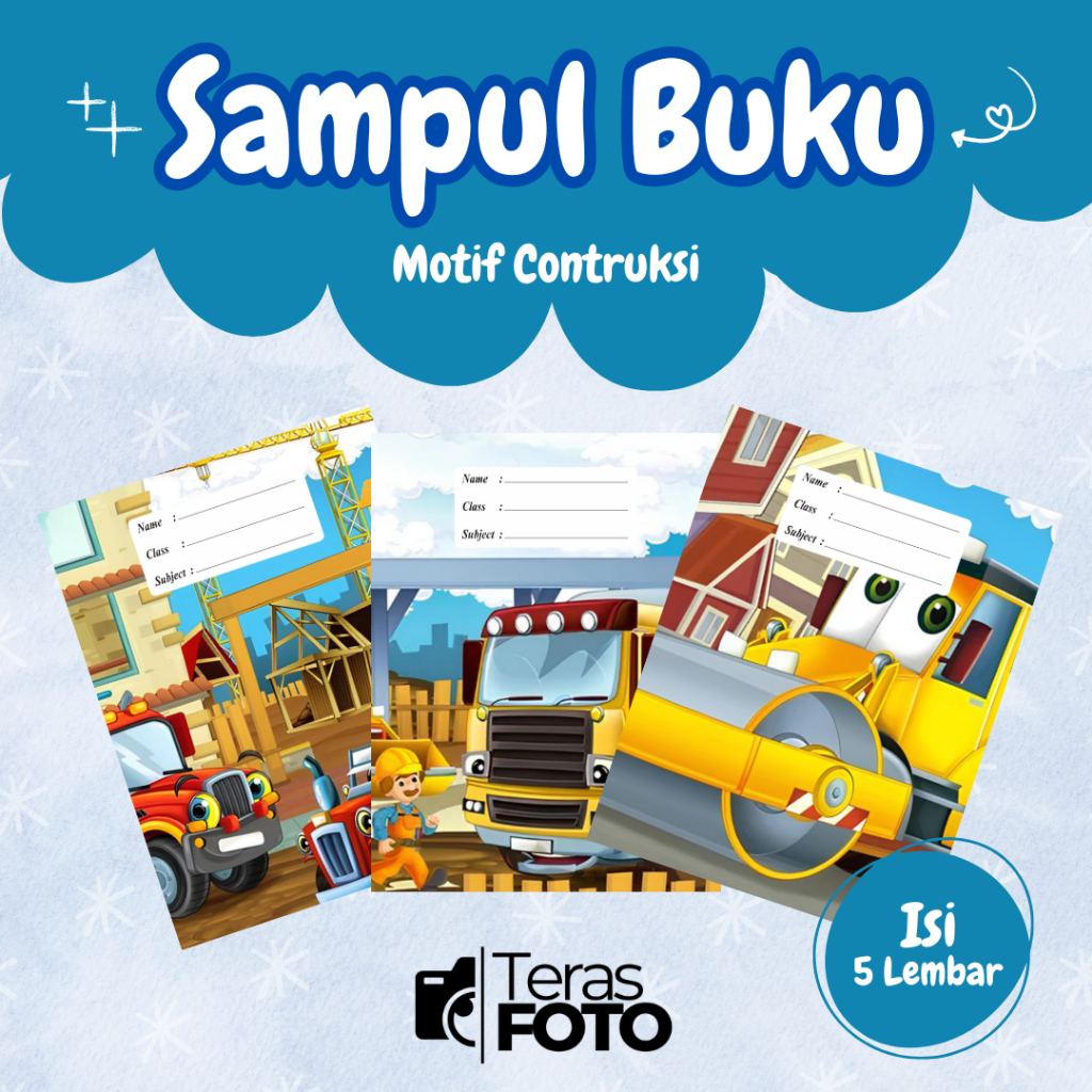 (Isi 5 Lembar) SAMPUL BUKU MOTIF ESTETIK CONTRUKSI / SAMPUL BUKU TULIS SIDU CAMPUS BIGBOSS / SAMPUL 