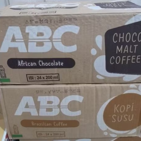 Kopi ABC Exo Susu Botol ( 1 dus 24 pcs ) MILK COFFEE KOPI SUSU / CHOCO MALT COFFEE 200ml