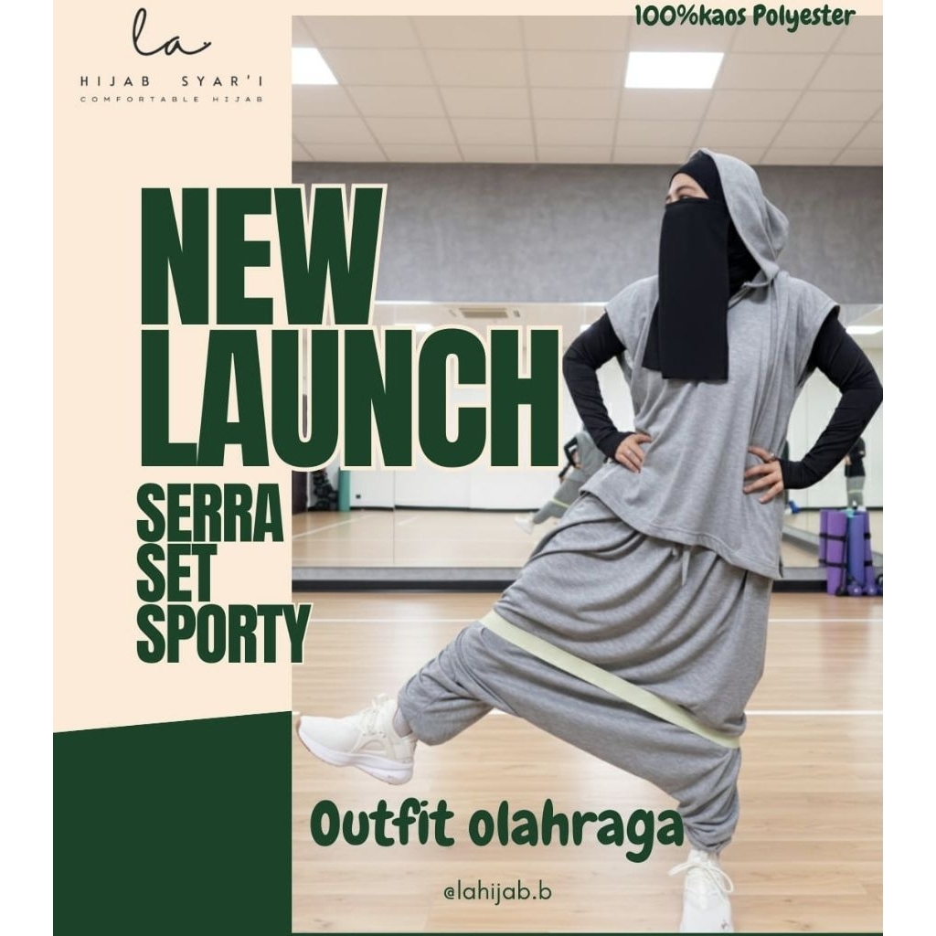 SERRA SET SPORTY - Setelan Baju Olahraga sporty muslimah Wanita Muslimah Panjang