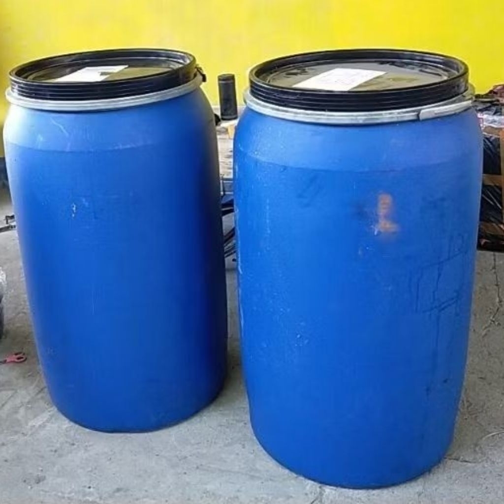 drum plastik 250liter komplit ring dan tutup bersih siap pakai untuk tandon air silase dan fermentas
